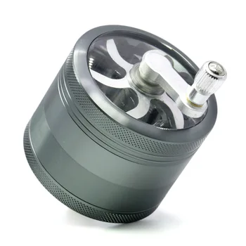 

4 Layers 63MM Metal Aluminum Herb Crank Grinder Herbal Smoking Cutting Crusher Hand Muller Mill Pollen Tobacco Grinder Maker