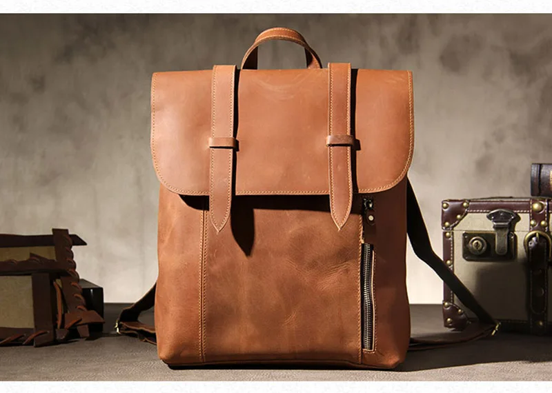 cavalo louco, mochila masculina de couro artesanal