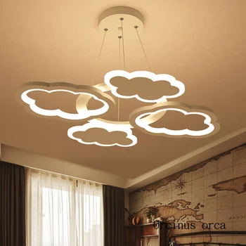 

Nordic modern minimalist cloud chandelier nursery children's room lights cartoon creativity LED cloud Chandelier free shipping