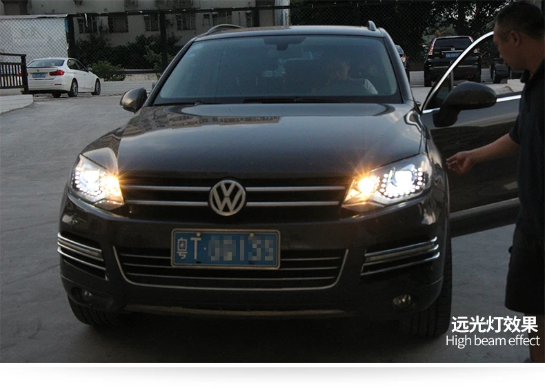 Автомобильный Стайлинг Головной фонарь для VW Touareg 2011- фары светодиодный фары DRL Объектив Двойной Луч би-ксенон HID автомобильные аксессуары