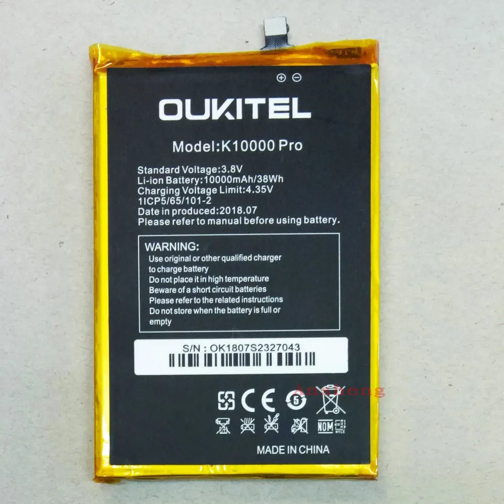 

High Quality 10000mAh battery for Oukitel k10000Pro K10000 Pro Mobile Phone