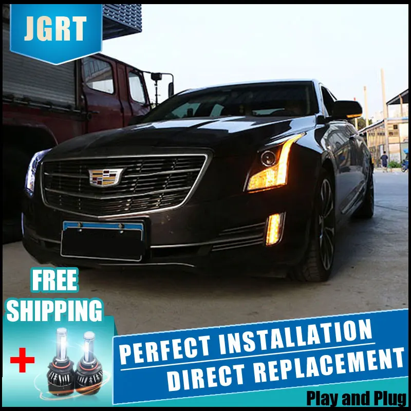 2 шт. светодиодный головной светильник s для Cadillac ATS 2014 2016 Автомобильный с двойной