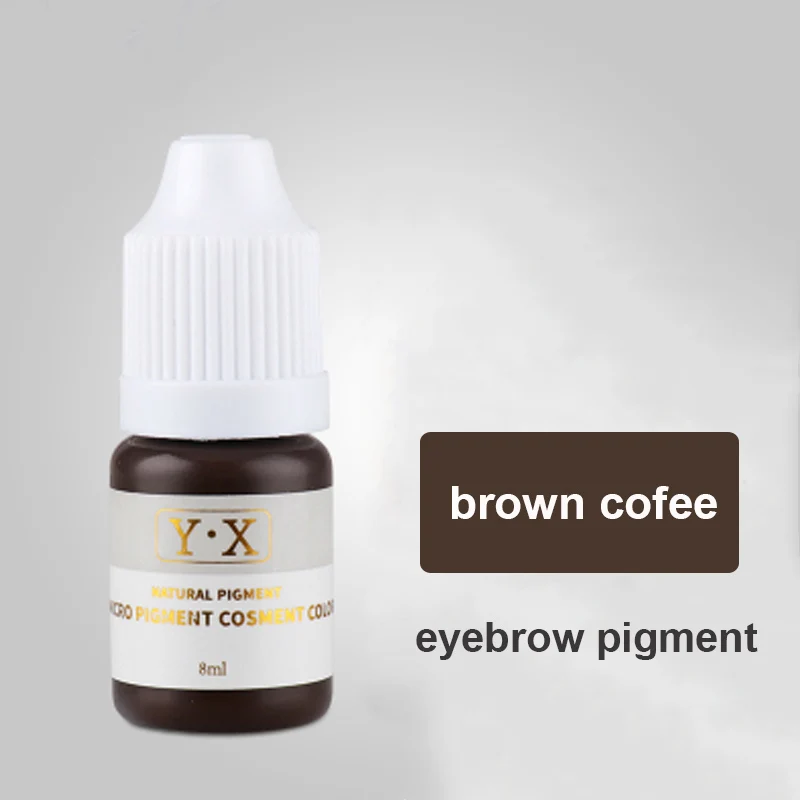 1 шт. пигмент для микроблейдинга цвет для полупостоянного макияжа бровей губ Инструменты для микроблейдинга татуировки чернила 3d вышивка аксессуары - Цвет: brown coffee