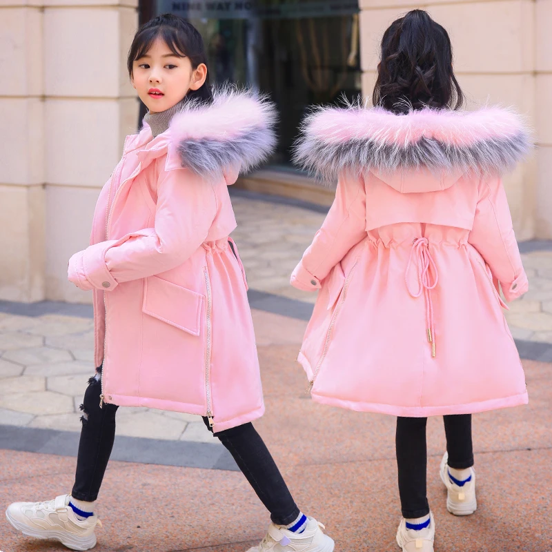 

2019 New Children Winter Windbreaker Fashion White Duck Down Jackets Girls Warm Long Hoodie Clothes Kids Outwear Down Jacket