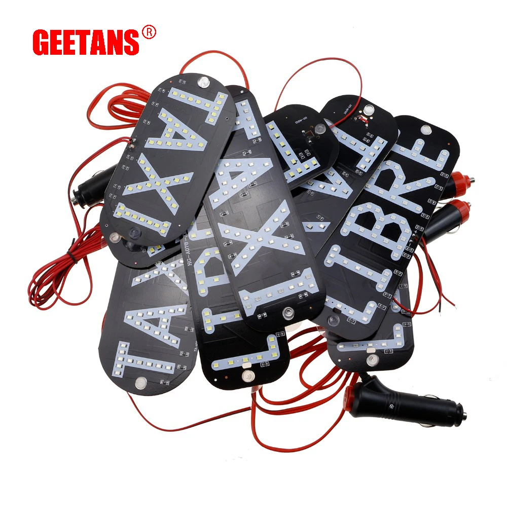 

GEETANS 100PCS TAXI LIBRE Led Car Windscreen Cab indicator Lamp Sign Blue LED Windshield Taxi Light Lamp All car 3 Mode 4color