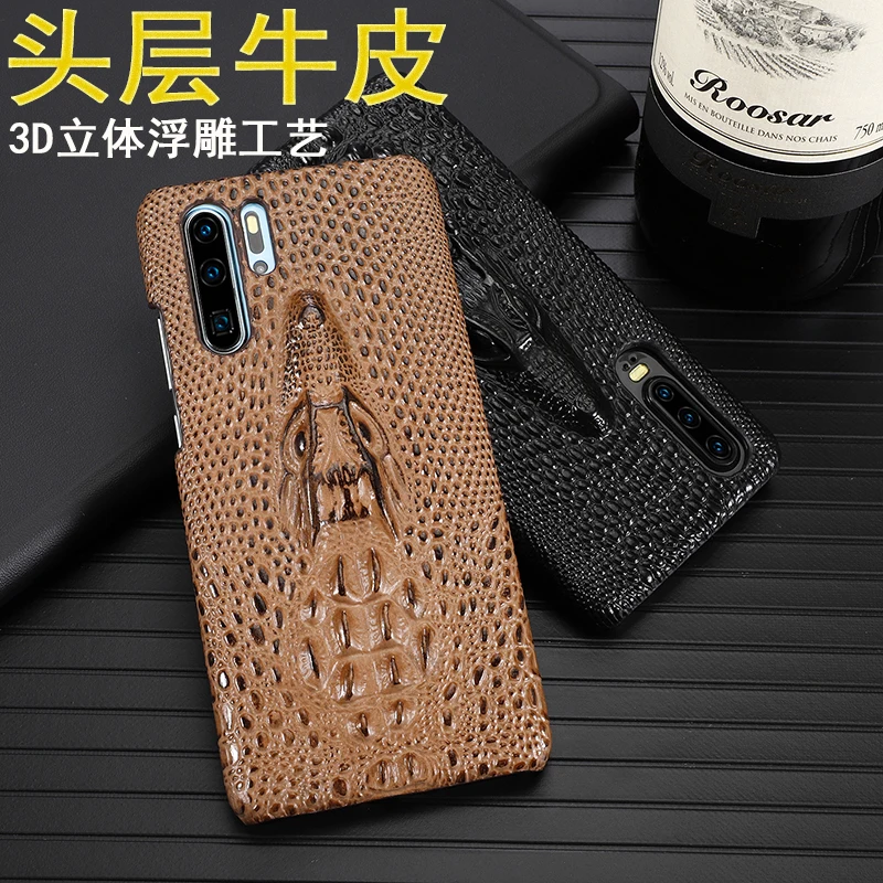 Роскошный чехол для телефона из воловьей кожи Huawei P30 Pro с 3D рисунком дракона