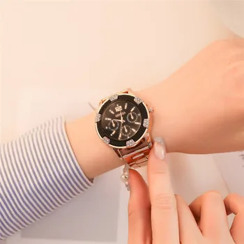 

Luxury Women Wrist Watch 2019 Fashion Quartz Rhinestone Watches Bracelet stainless steel Ladies watch Gift relogio feminino A4