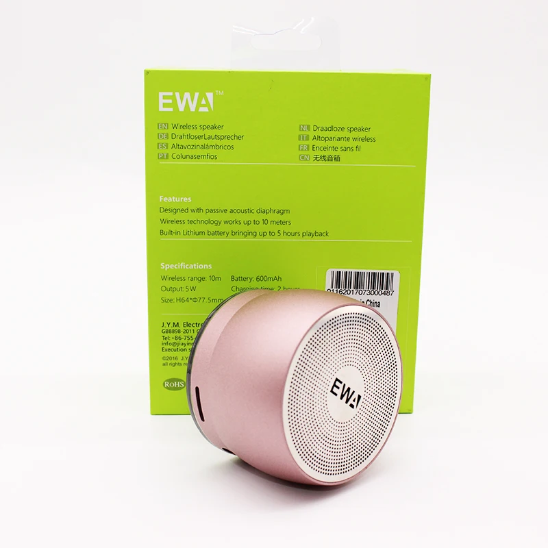 EWA A116 Bluetooth портативный динамик бас металлический материал Открытый Модный маленький динамик оригинальные EWa брендовые колонки