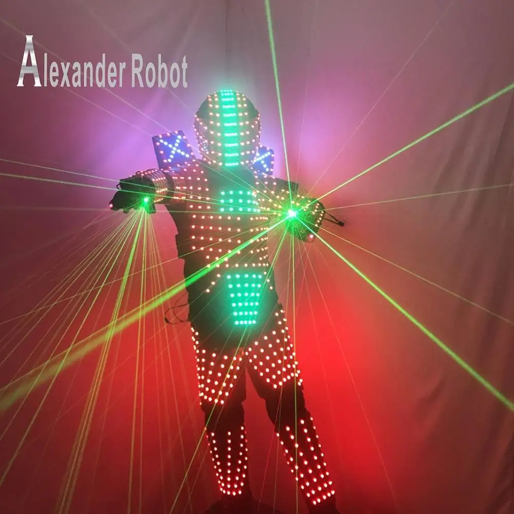 

LED robot Costume /Light suits/ LED Robot suits/ The programming controller sets the helmet