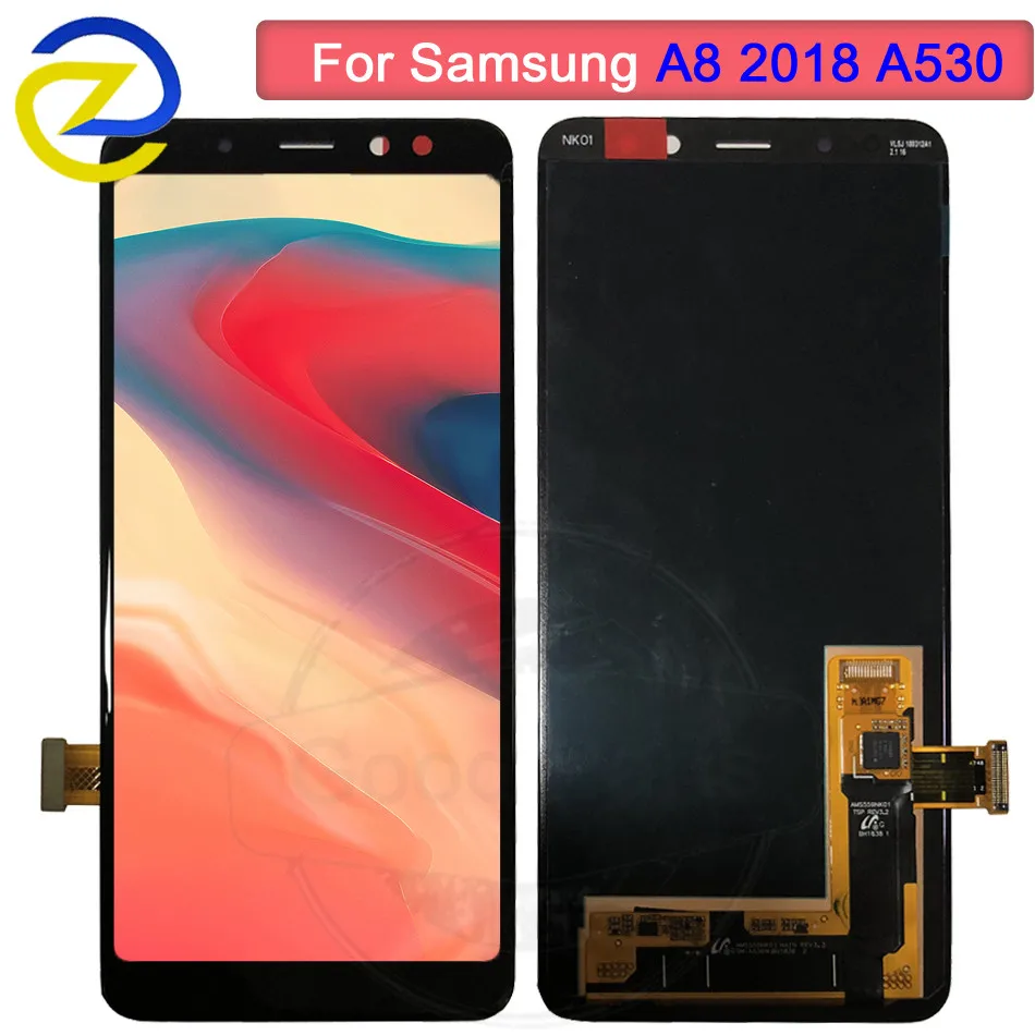 

100% tested AMOLED For SAMSUNG Galaxy A8 2018 A530 LCD Display A530F A530DS A530N SM-A530N Touch Screen Digitizer Assembly +tool