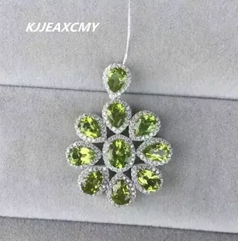 

KJJEAXCMY boutique jewelry,Ladies natural Peridot Pendant Jewelry Wholesale S925 Sterling Silver