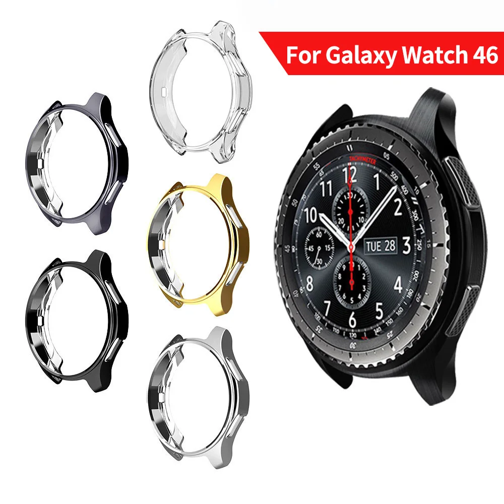 Модный Цветной чехол с покрытием для часов samsung Galaxy Watch 42 мм 46 мм, защитный чехол, тонкий мягкий чехол из ТПУ с краями, бампер, аксессуары