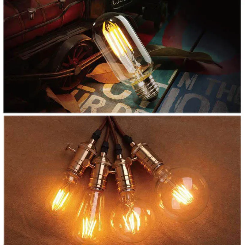 Светодиодная винтажная лампа Эдисона в стиле ретро Е27/Е14 220 В 2/4/6/8 Вт|led filament|led edison