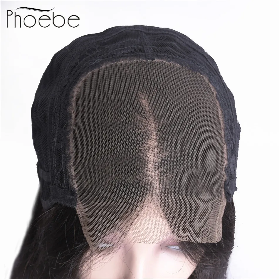 Beli Phoebe Lurus Rambut Manusia Bundel dengan 4*4 Penutupan Brazilian Rambut Manusia U Bagian Wig Rambut Manusia Non Remy untuk Wanita Warna Alami