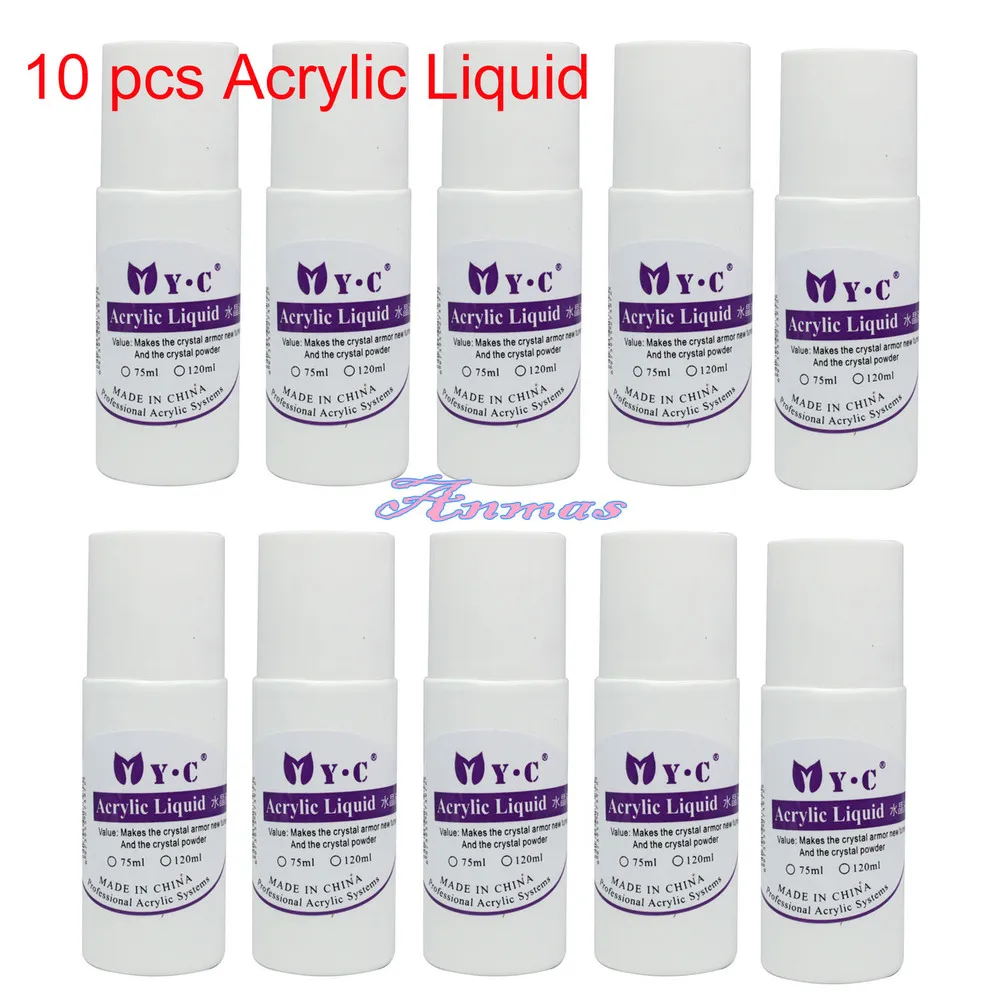 10 pcs Acrylic Liquid Set for Dish Acrylic Powder Nail Art False Tips