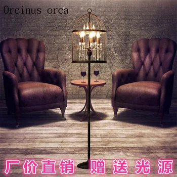 

American Rural Nordic creative personality retro living room dining room villa crystal lamp floor lamp Postage free
