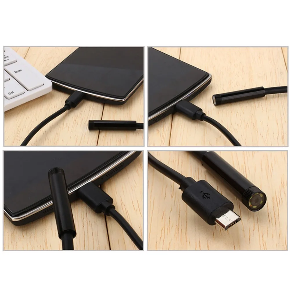 1300000 пикселей мини USB Кабельный эндоскоп 7 мм объектив камеры водонепроницаемый 6