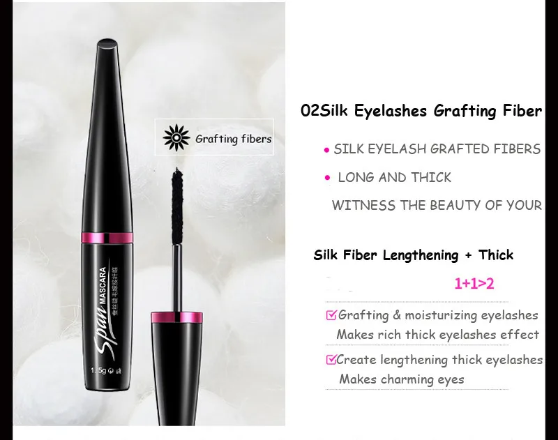 BIOAQUA Brand Black Silk Fiber Mascara Makeup Set Eyelash Extension Lengthening Volume 4D Mascara Waterproof Cosmetics 2pcs/lot