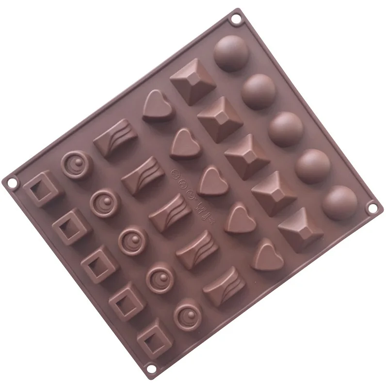 

30 Holes 3D Chocolate Mold Silicone Chocolates Molds for Baking Nonstick Jelly Pudding Sugarcraft Mould DIY Kitchen Bakeware