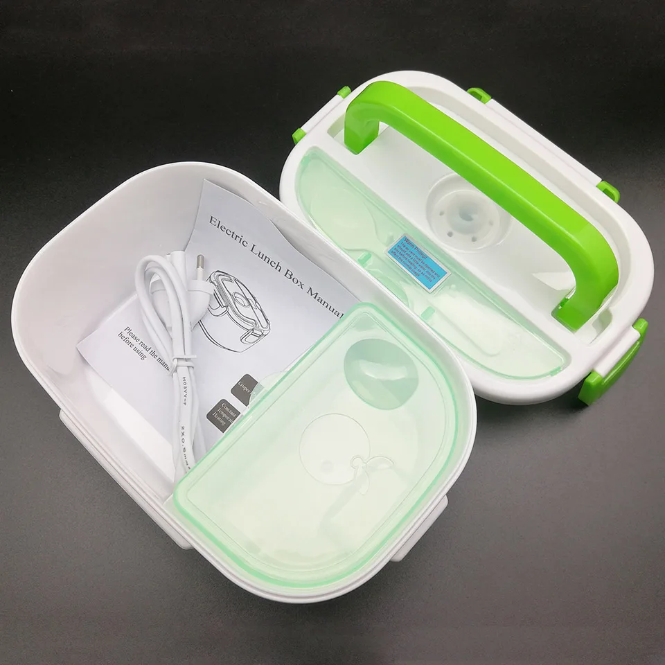 Electric Heated Food Container Plastic Portable 220110V Heated Lunch Box Containers With Compartments Bento Warmer EUUS Plug  7