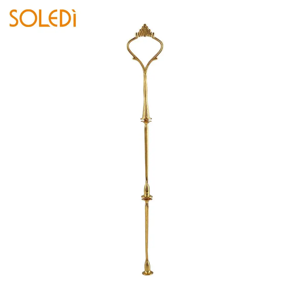 

3 Tier Crown Metal Cupcake Cake Plate Stand Handle Fitting Wedding Birthday Gold