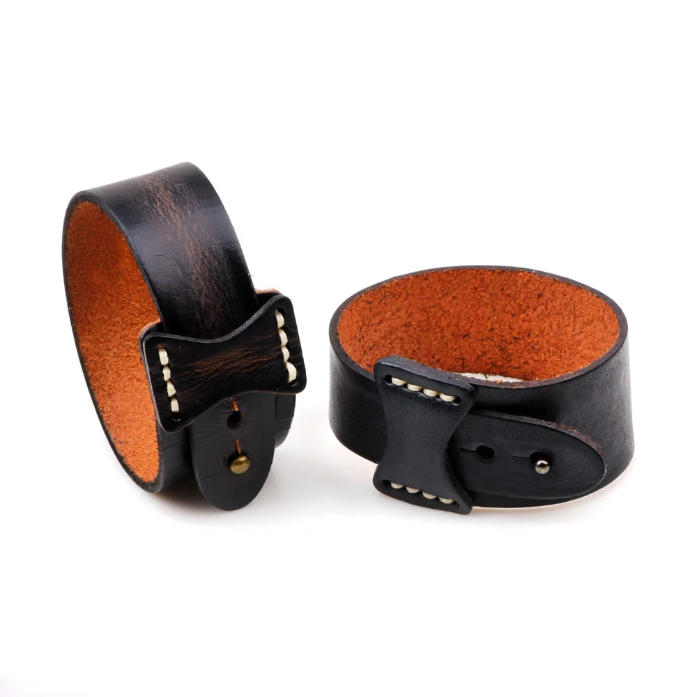SIZZZ 26 5 см в длину 3 ширину панк Kelp ретро складчатый кожаный браслет|bracelets for|leather