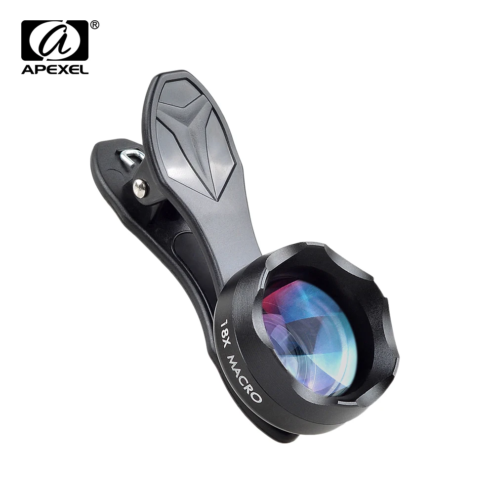

APEXEL Hot Sale Professional Super 18X Macro Lens Mobile Phone Camera Lenses with Universal Clip for iPhone Samsung Xiaomi HTC