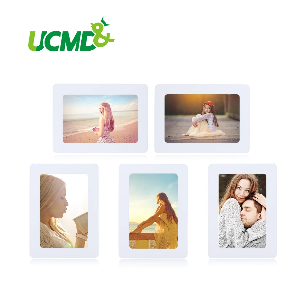 

Magnetic Photo Frame Fridge Magnets Refrigerator Decor Flexible Multicolor Square Frame Picture Frames 5Pcs / Lot