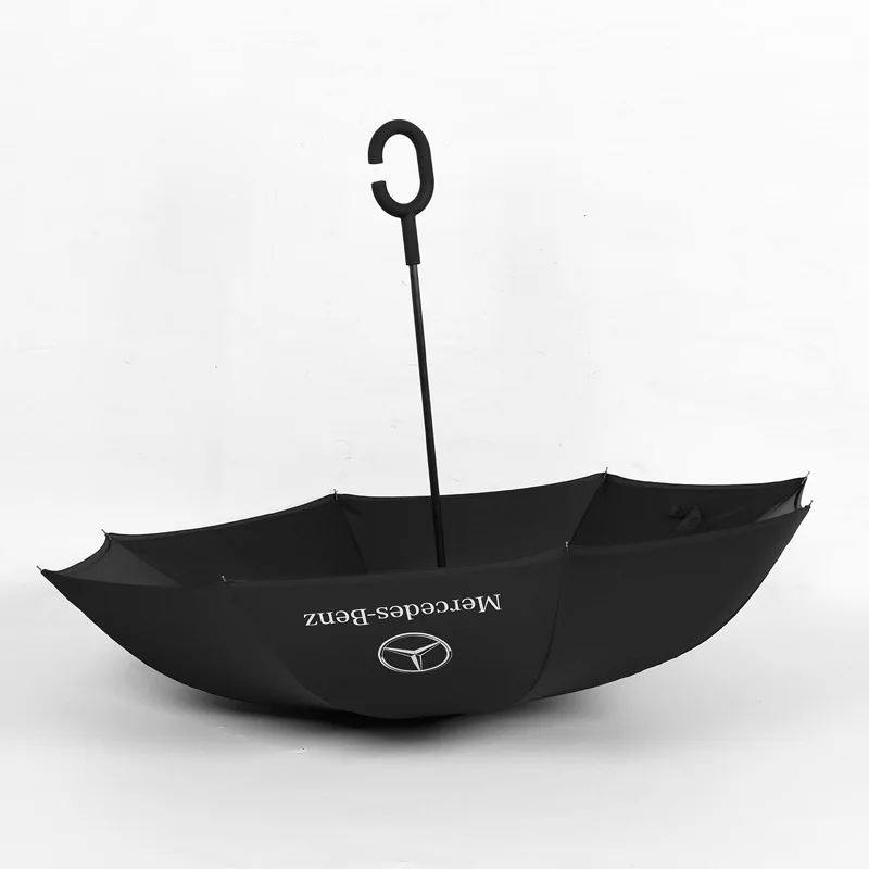YADA Long Mercedes-Benz Folding Reverse Umbrella Rain Double Layer Inverted Umbrella Car For Women C-Hook Hand Umbrellas YS389