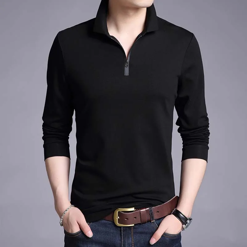 Новинка, модная брендовая дизайнерская рубашка поло для мужчин, хлопок, для мальчиков, уличный стиль, длинный рукав, приталенный, корейский стиль, поло, повседневная мужская одежда