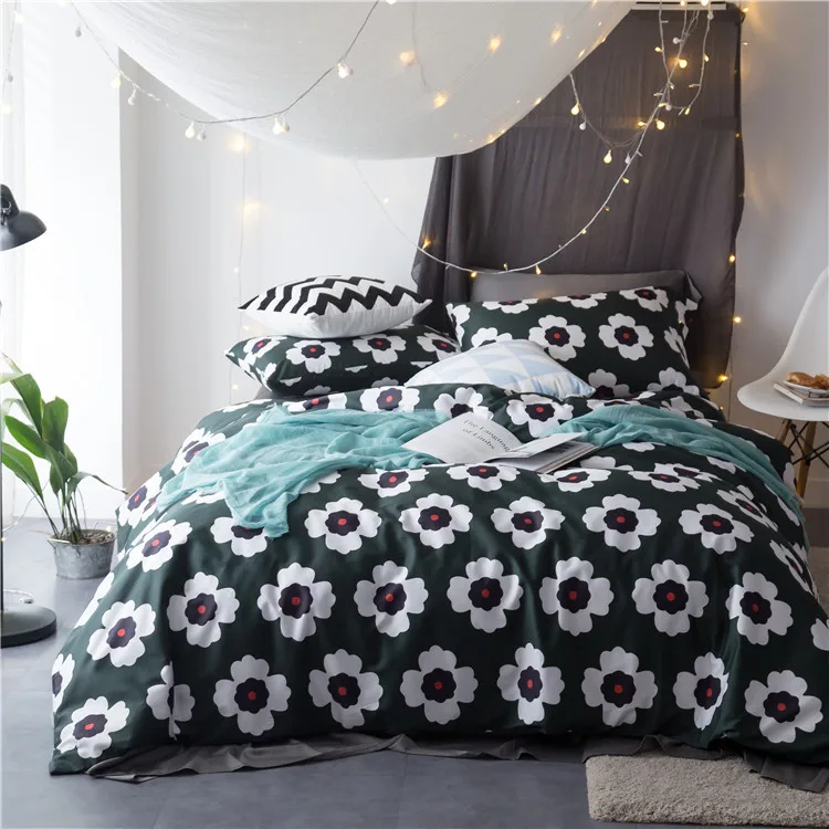 

2017 New Arrival 60 Count High-grade Pure Cotton Satin 4pcs Duvet Cover Set Active Printing Egyptian Cotton High Quality