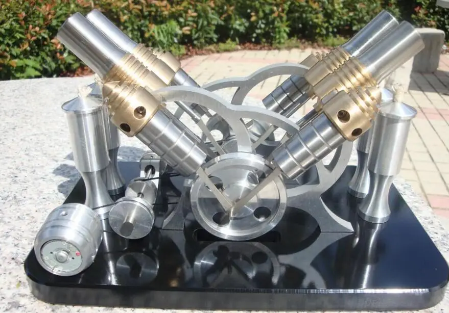 

V4 Stirling generator model M16-V4-DV4 Stirling engine model miniature model Stirling power generator set