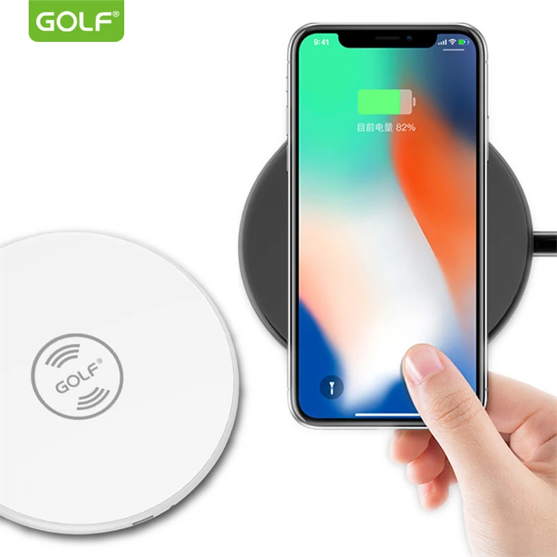 Гольф Qi Беспроводной Зарядное устройство для iphone 8 Plus X XS Max XR телефона Универсальный Беспроводной зарядного устройства для samsung S6 S7 S8 S9 S10 плюс