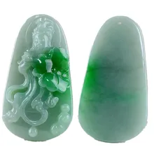 Natural jade jewelry Della giada Jade Fashion Necklace Superior Emerald Goddess Christmas gift pendant Colgante de jade