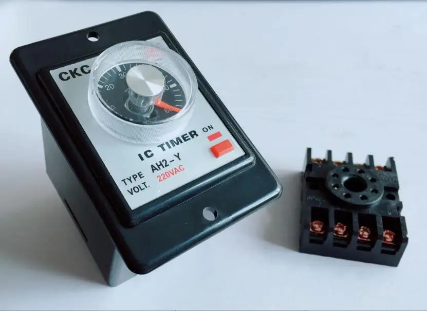 

AH2-Y Time relay AC220V Power on delay timer time relay 8Pin with base 6S 60S 3M 60M