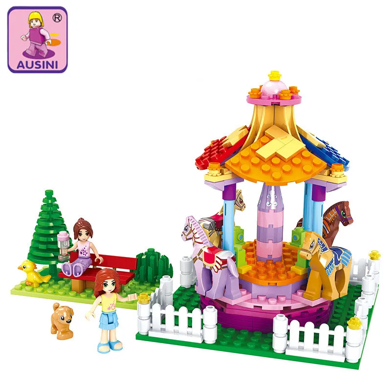 AUSINI-2017-New-Dream-princess-Girl-Building-Blocks-Carousel-park-Blocks-Kids-Educational-Bricks-Toys-DIY