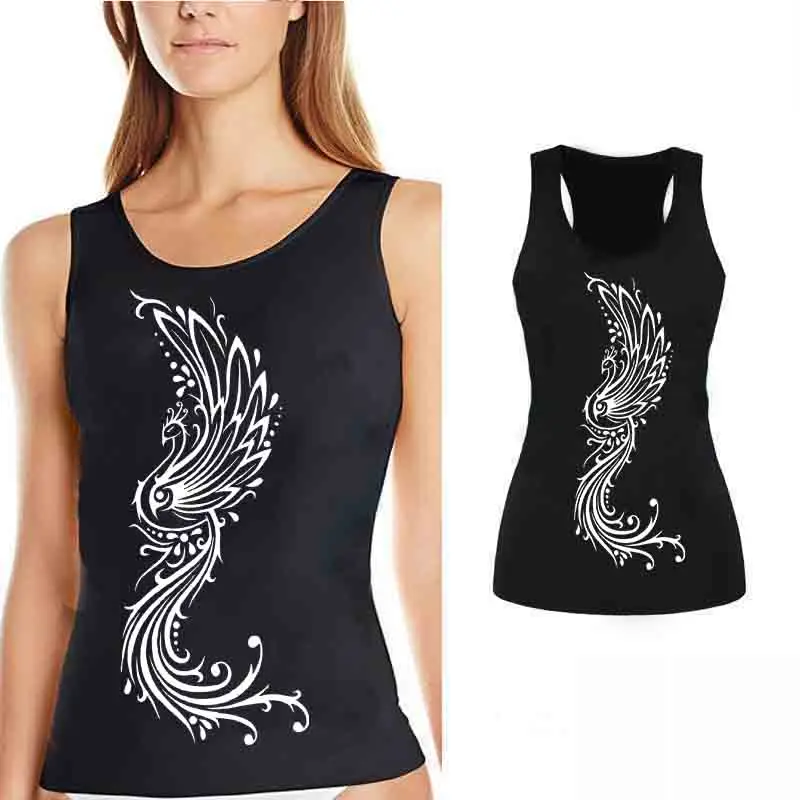 Showtly phoenix 3D print Female Sexy Sleeveless Gyms Vest Women Tops Clothes | Женская одежда
