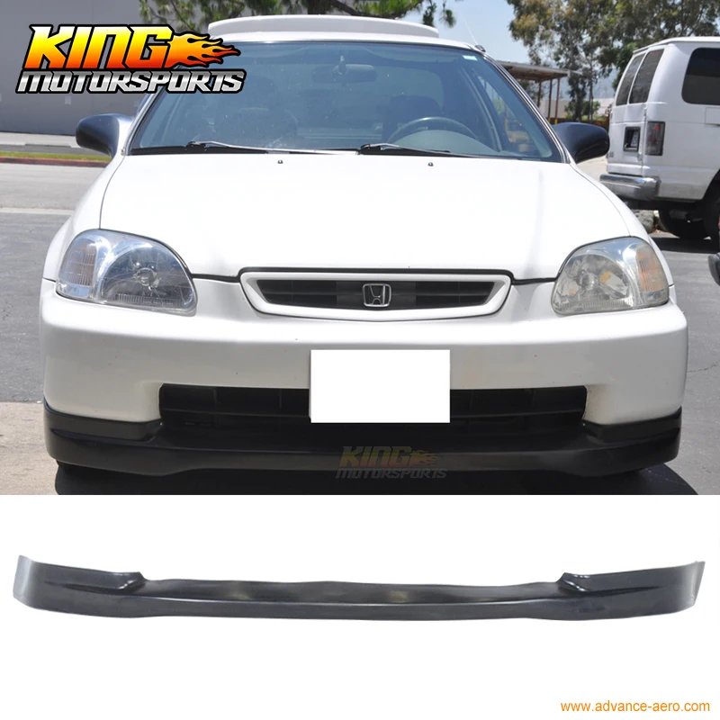 Fits 96-98 Honda Civic T-R Black PP Front Bumper Lip Spoiler Bodykit