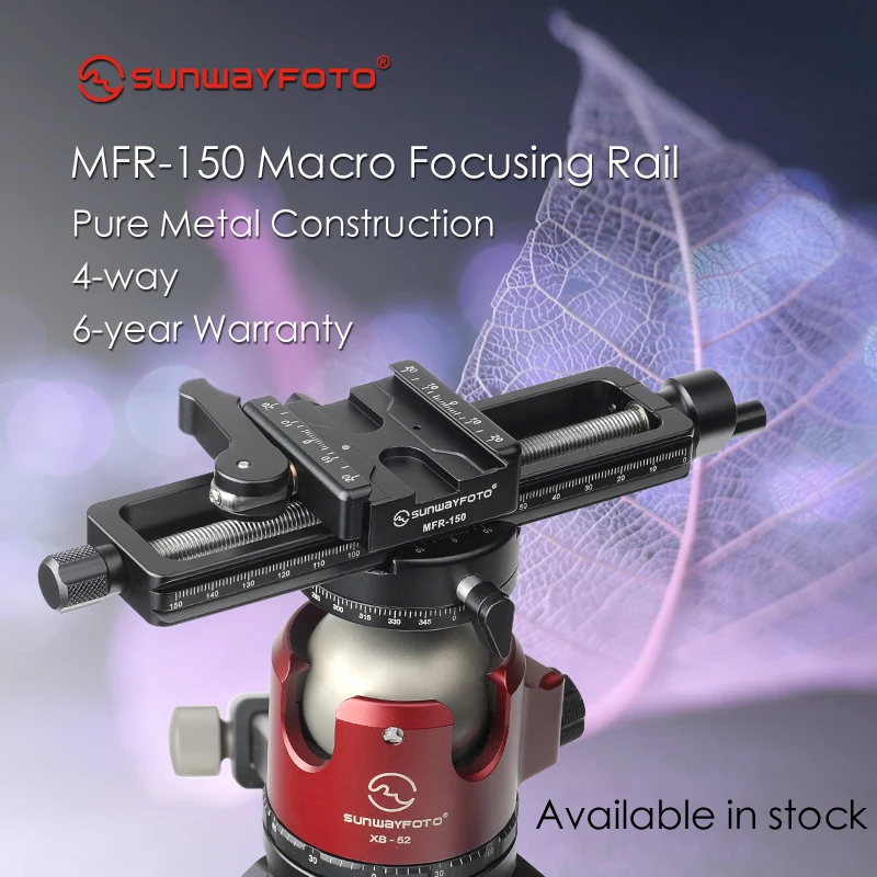 SUNWAYFOTO MFR-150 Aluminium 4-Way Macro Slider Macro Photography Tripod Oodaklama Macro Focusing Rail Slider Plate