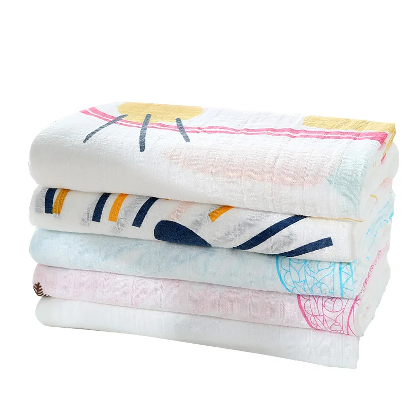 

Baby Gauze Bath Towel Toalla Infantil Multi-function Newborn Baby Blanket&Swaddling Kid Bathrobe Beach Towels Cloak 120*110cm