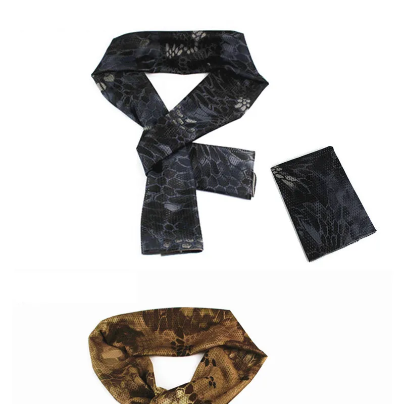 Походный шарф камуфляжные шарфы Открытый военный тактический шарф сетчатый Кемпинг дышащая вуаль покрытие шейный платок джунгли глушитель