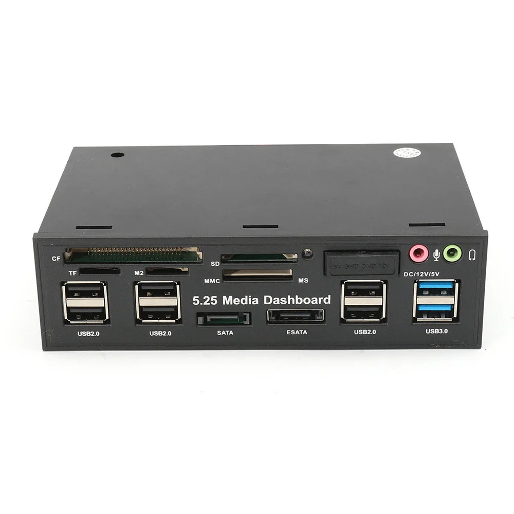 Компьютер внешний card reader 5,25 дюйма USB3.0 отсек SD card reader SATA USB hub аудио передней панели медиа-панель COD