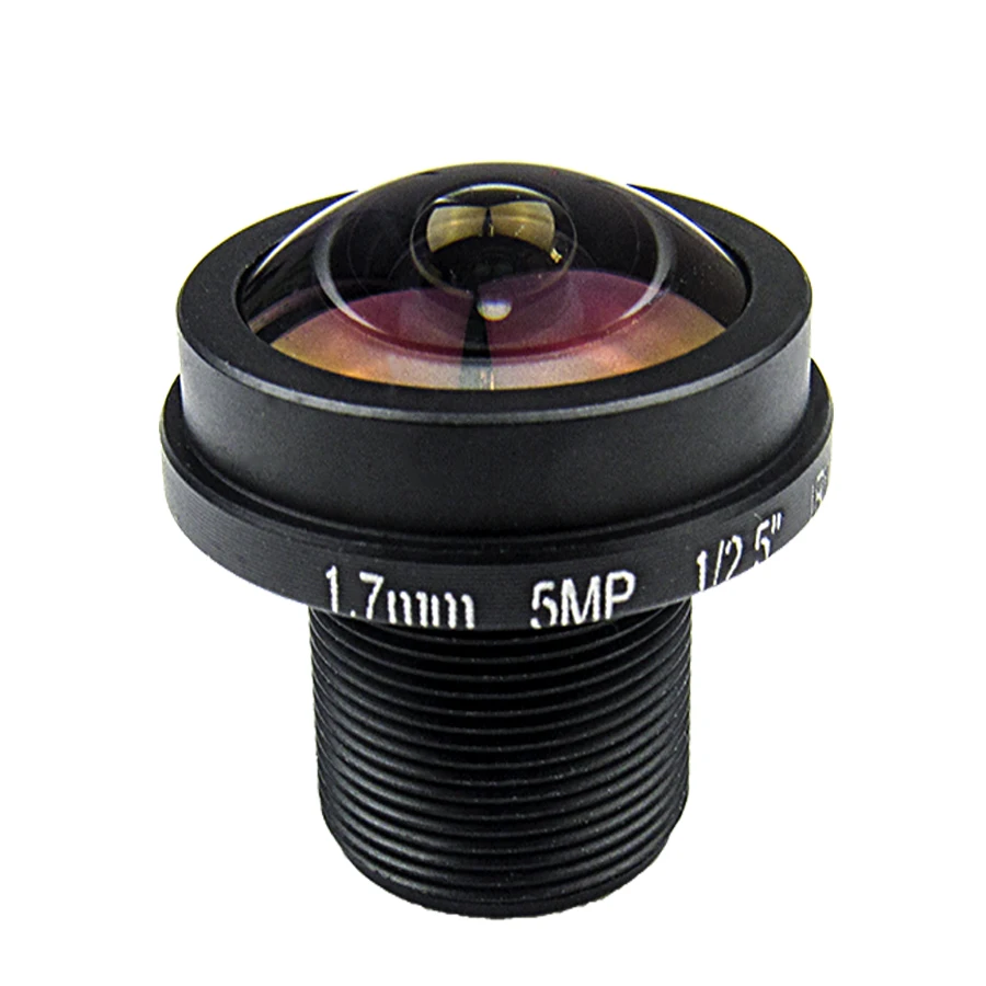 1,7 мм Рыбий глаз объектив M12 5,0 мегапикселя с ИК-фильтром для экшн-камер, 1/2. ", F2.0 панорамный угол обзора 185 градусов