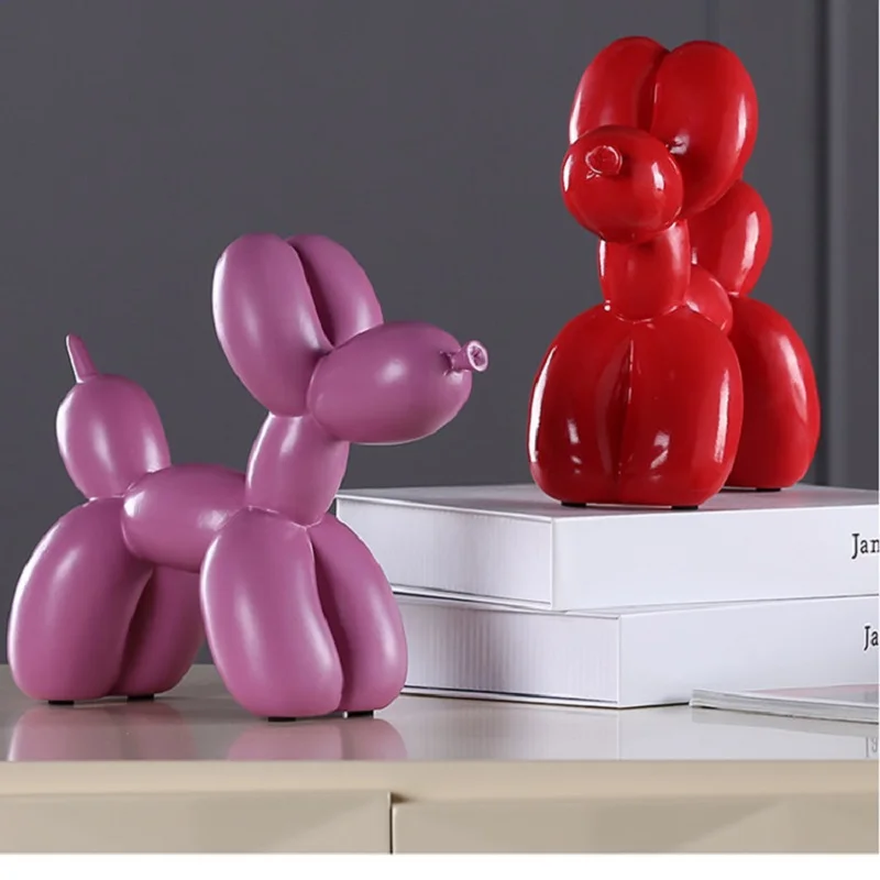 MagiDeal Fashion Balloon Dog Resin Crafts Sculpture Creative Statues Red 