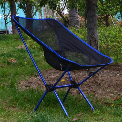 Портативный складной стул с Луной, стул для рыбалки, кемпинга, стул для барбекю, складной Расширенный походный стул для сада, Ультралегкая офисная мебель для дома - Цвет: Blue