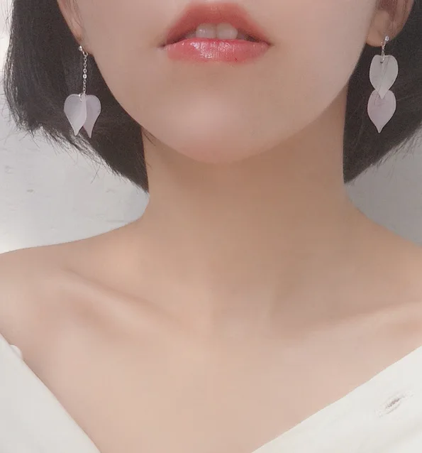 pink cherry blossom Petal earring 100% 925 Sterling silver Jewelry fashion Hypoallergenic Stud earrings for women gift