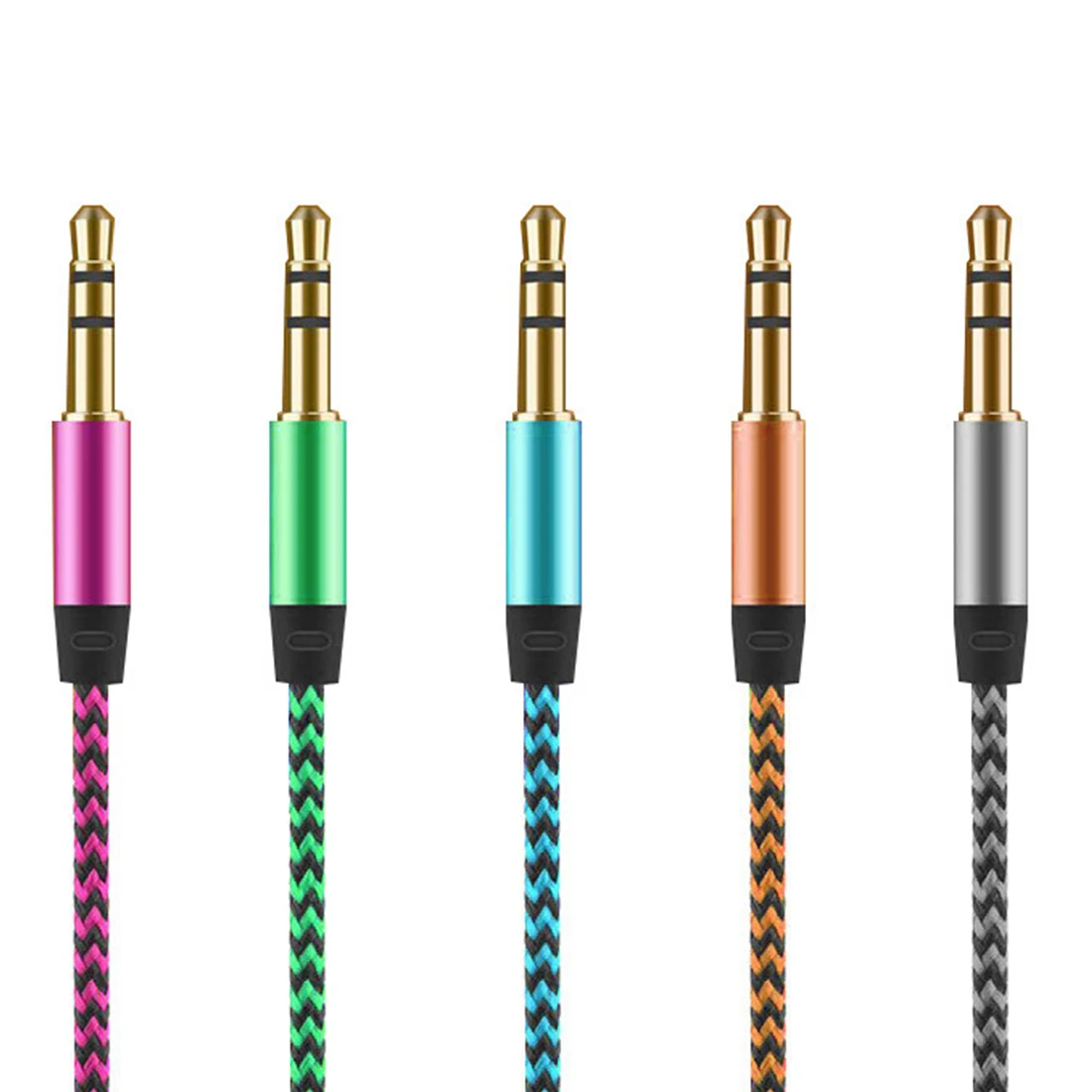 Koop Centechia 1 m Nylon Aux Kabel 3.5mm naar 3.5mm Male naar Male Jack Auto Audio Kabel Gold plug Kabel snoer Voor Iphone Xiaomi