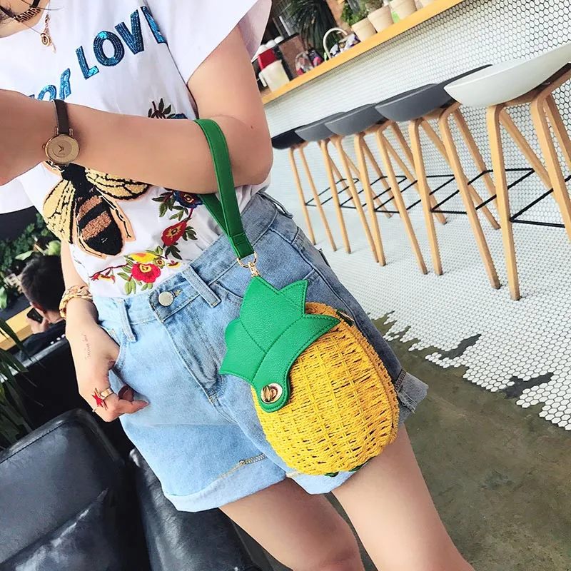 Women Pineapple Handbags Straw Weave Designer Female Shoulder Bags Ladies Fashion Clutches Tote Women Messenger Bag SS0319 (13)