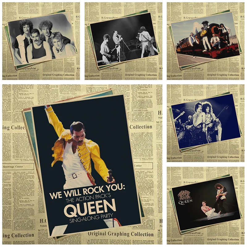 

Queen retro Poster Retro Kraft Paper Bar Cafe Home Decor Painting Wall Sticker