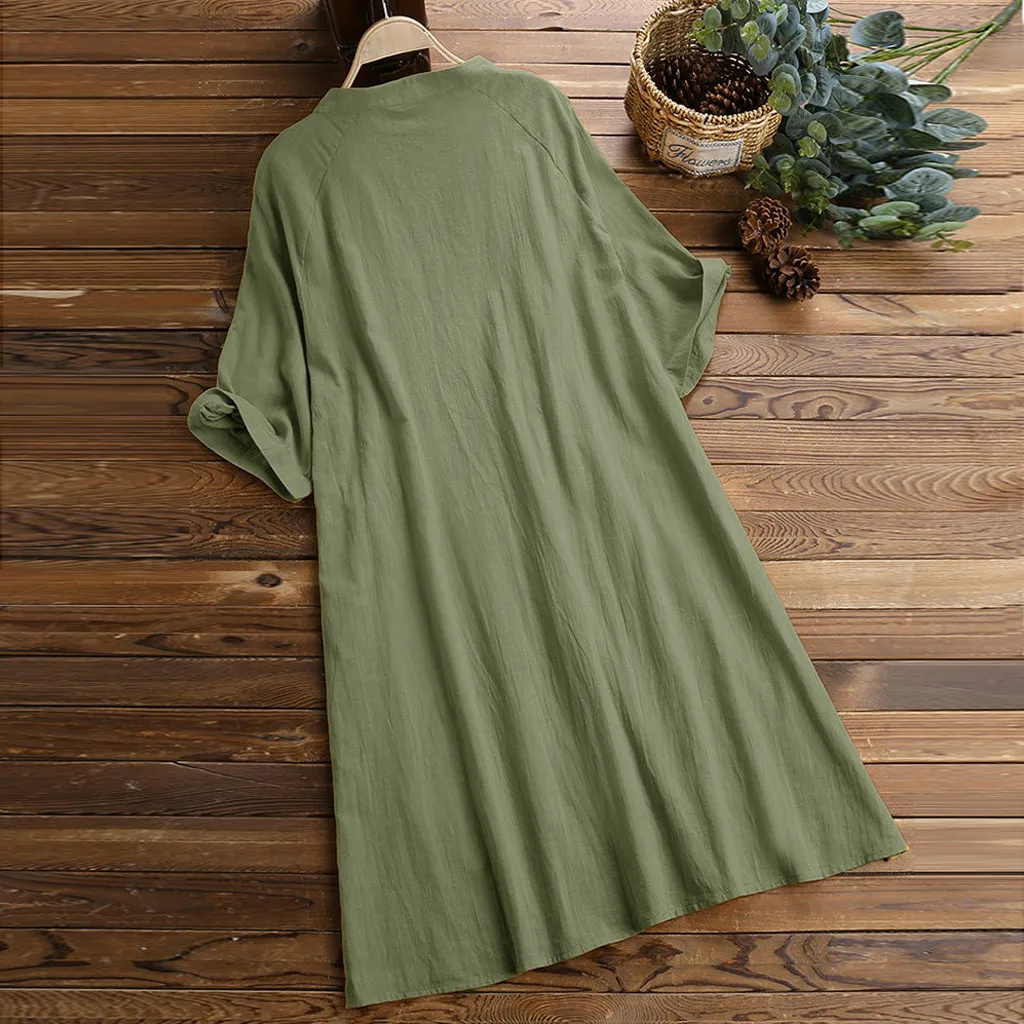 Ftitong льняная женская блузка большого размера, Женская свободная льняная блузка, винтажная блуза с карманами и принтом кота, блуза mujer de moda